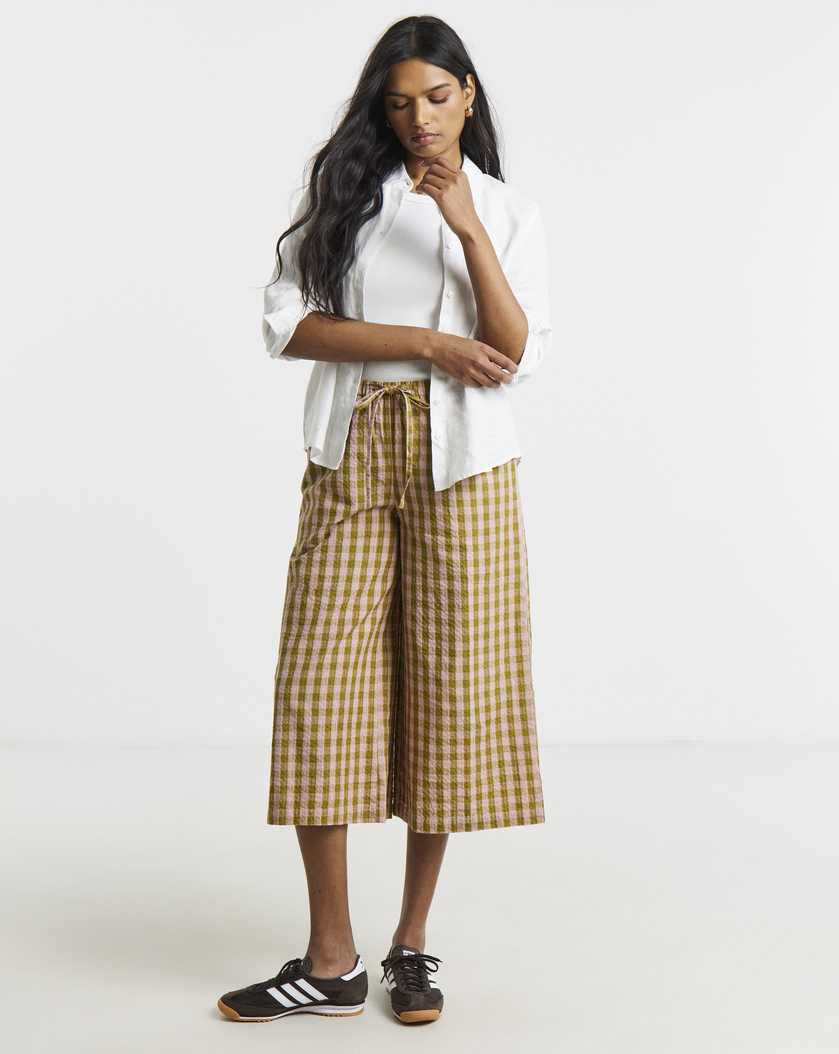 Brown and Pink Gingham Cullotte