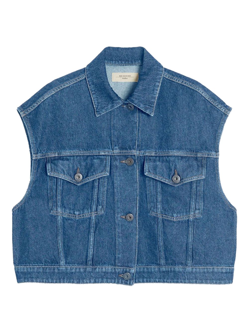 Mappa denim buttoned gilet - Blue