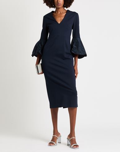 Woman Midi dress Navy Size 4 Viscose, Polyamide, Elastane, Polyester, Acetate
