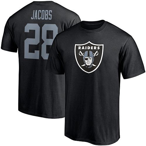 Officially Licensed NFL Men's Josh Jacobs Blk Player T-Shirt - Raiders