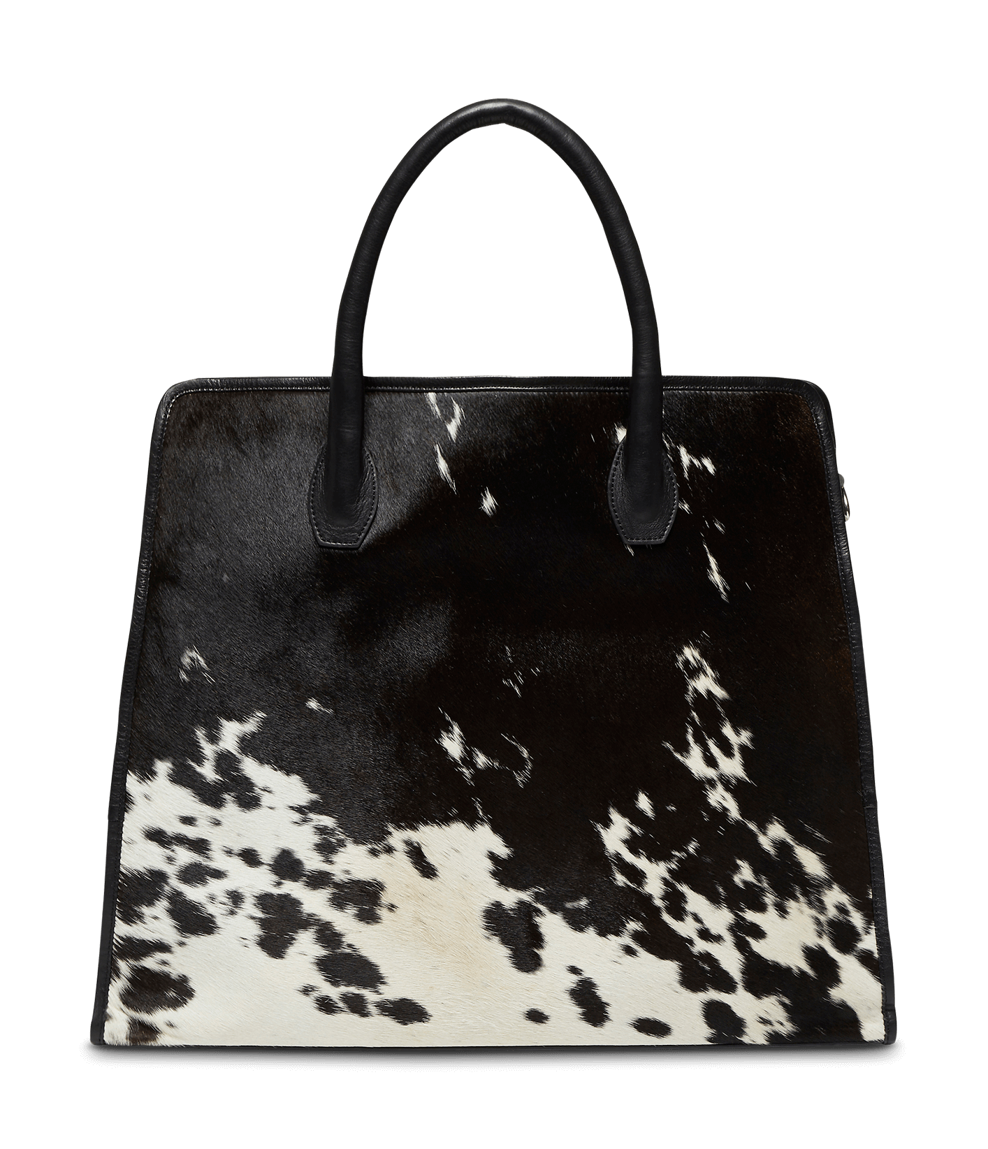 Carla Black White Pony/Blk Cow Wash Tote Bag