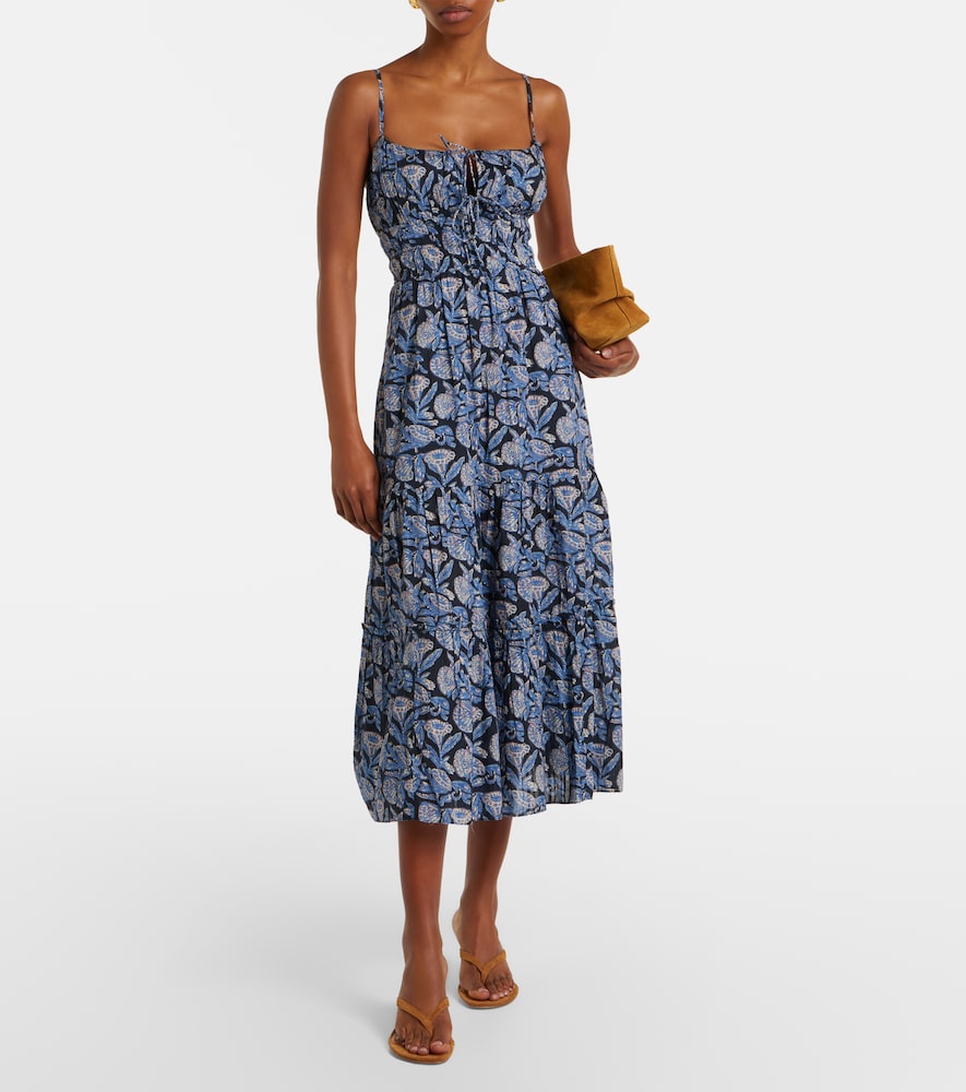 Aydin floral cotton-blend midi dress