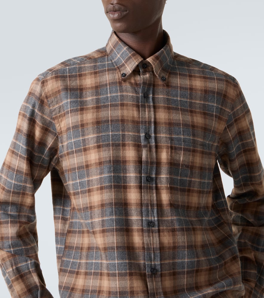 Plaid cotton flannel shirt