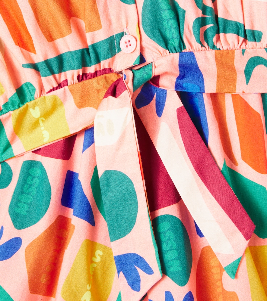 Fábula Printed cotton crop shirt and shorts set