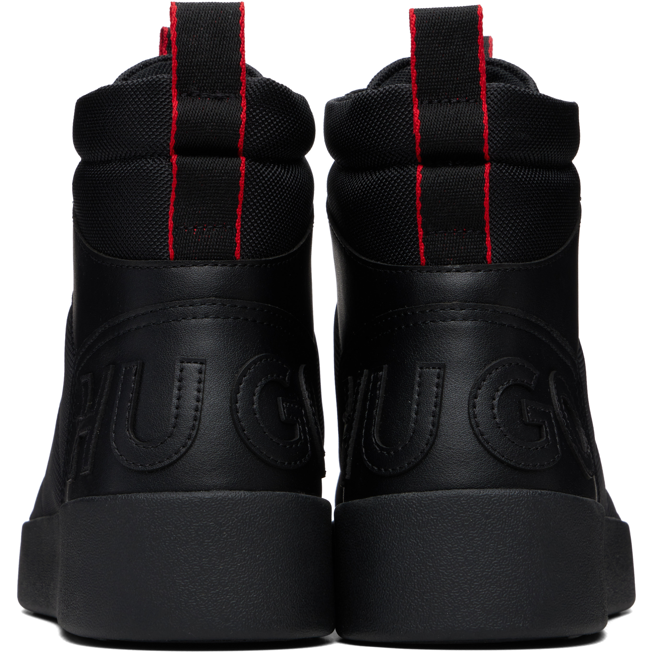 Black Canvas & Faux-Leather Sneakers