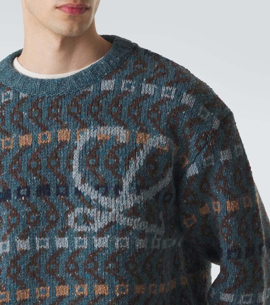 Logo intarsia wool-blend sweater