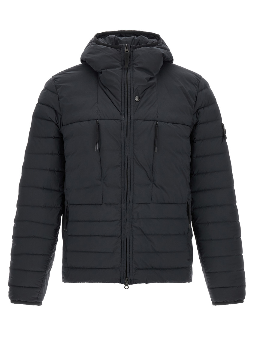 Blue Quilted Hood Jacket