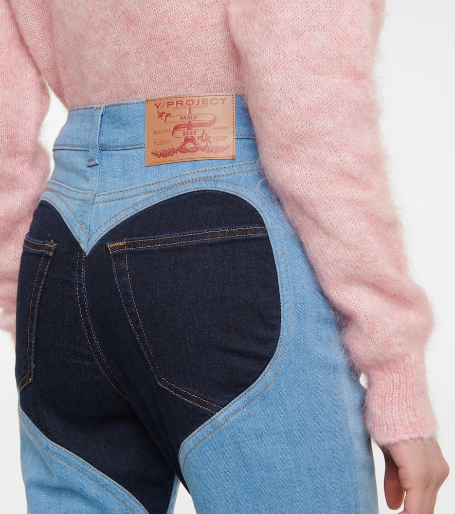 Exclusive to Mytheresa - Paneled high-rise skinny jeans