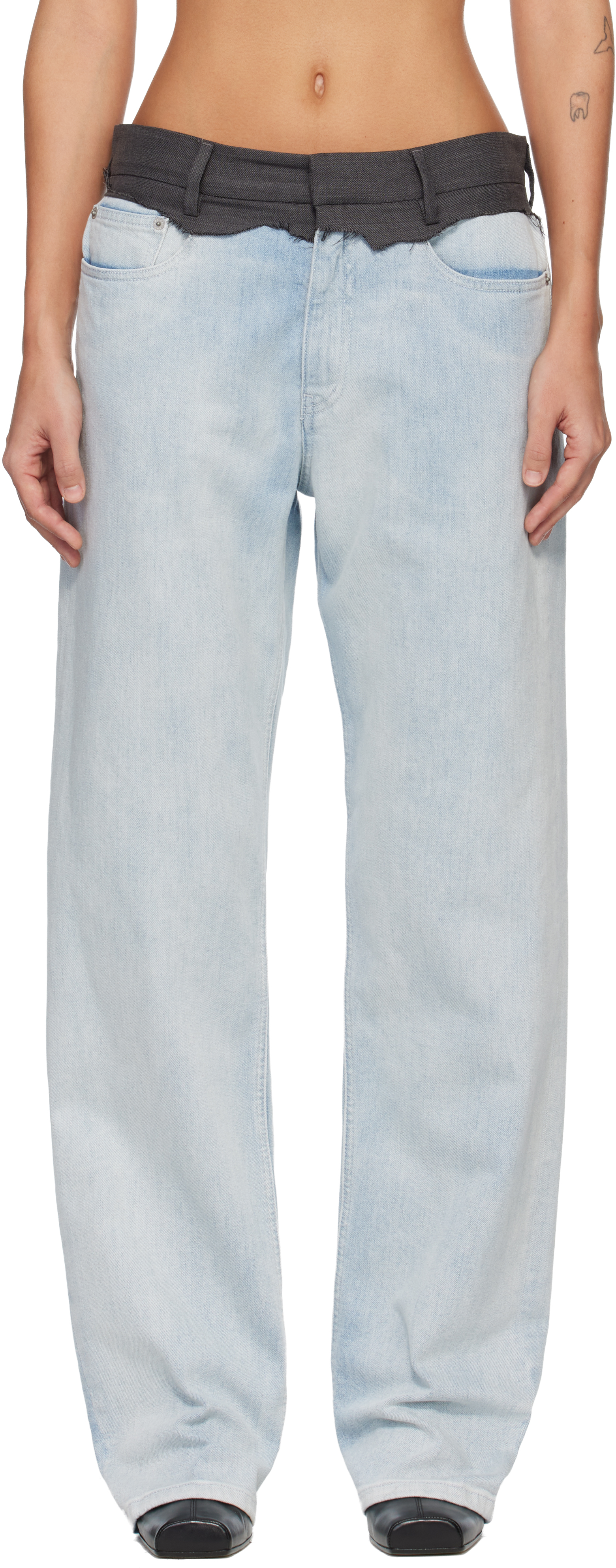 Blue Straight-Leg Jeans