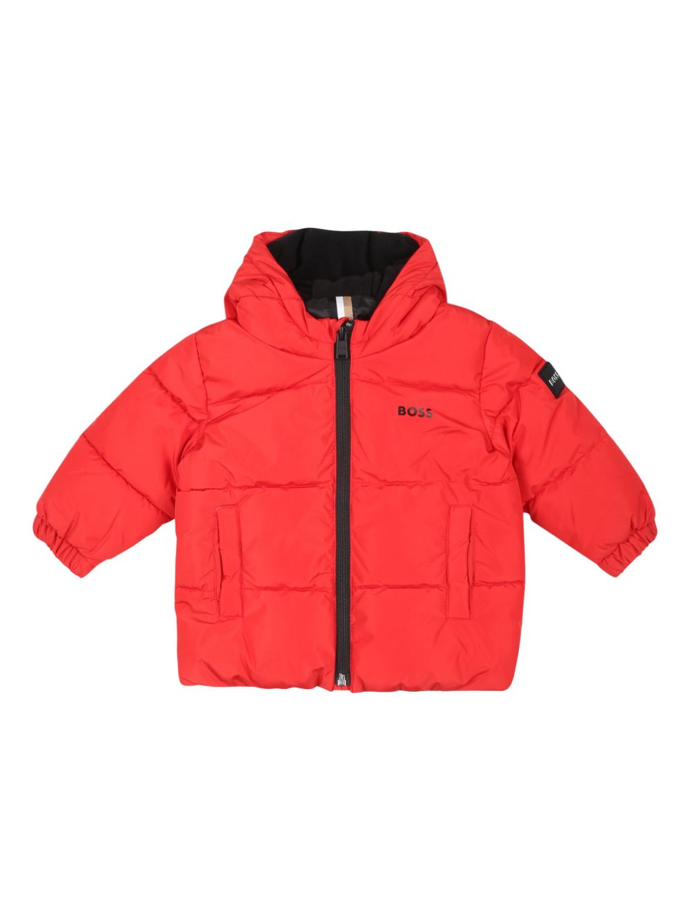 Logo-print padded jacket - Red