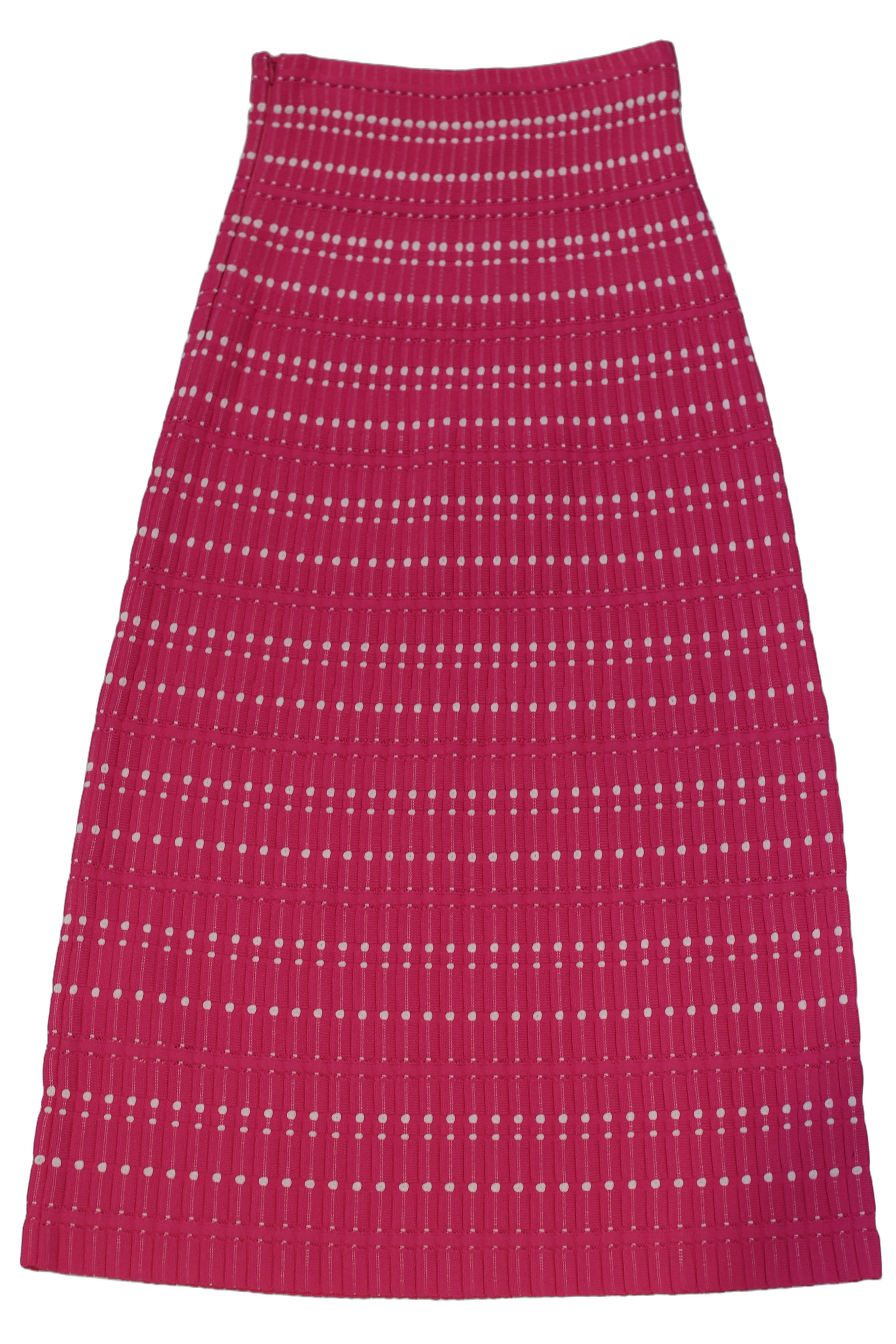 Geometric Compact-Knit Skirt — Magenta
