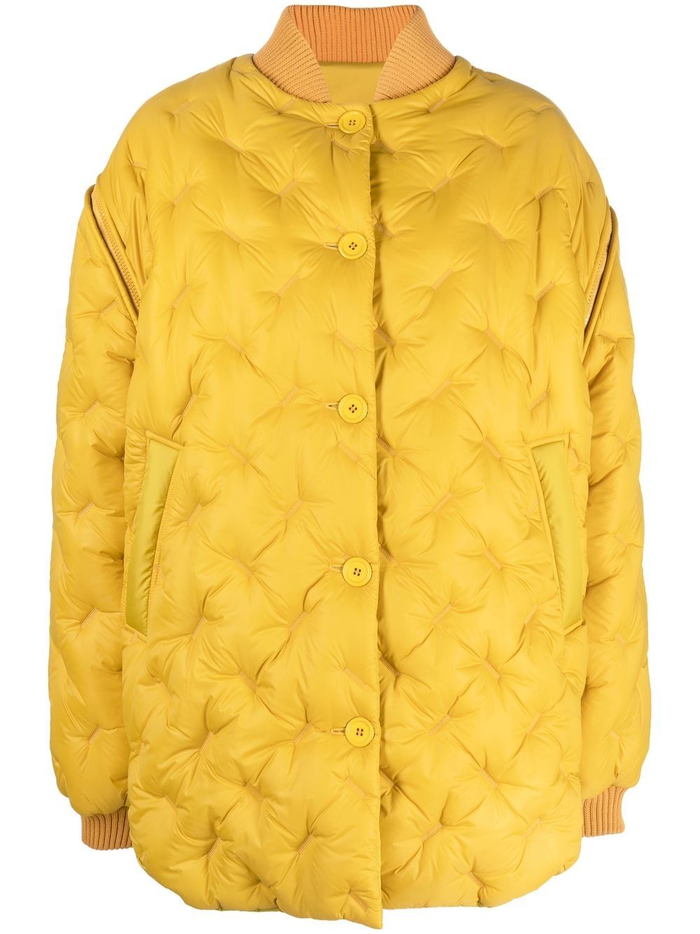 Embossed-detail padded jacket - Brown