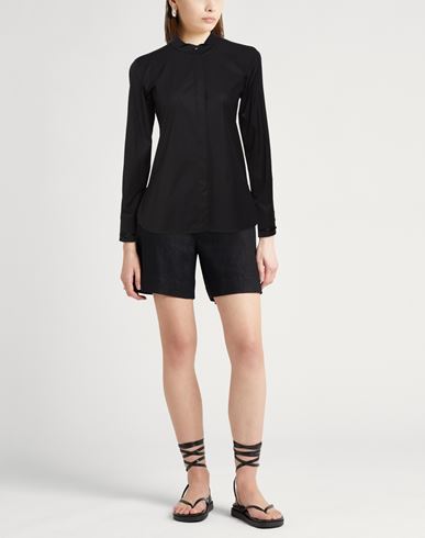 Woman Shirt Black Size 10 Cotton, Elastane