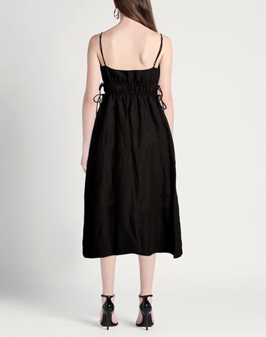 Woman Midi dress Black Size L Organic Linen