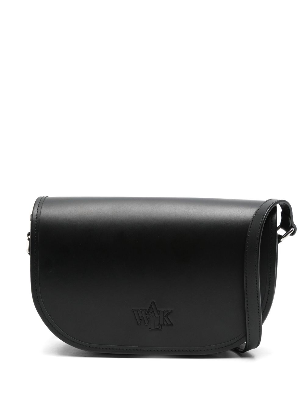 Embossed-logo shoulder bag - Black
