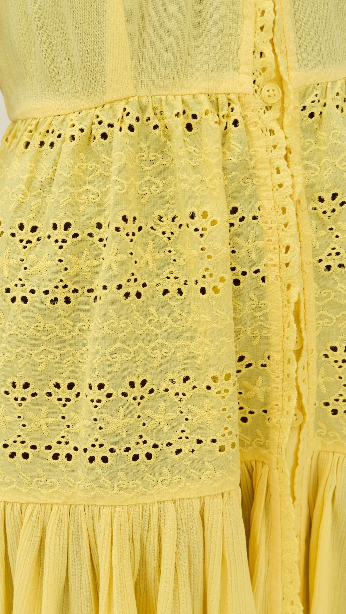 Playa Lucila Eyelet Mini Dress Butter Yellow