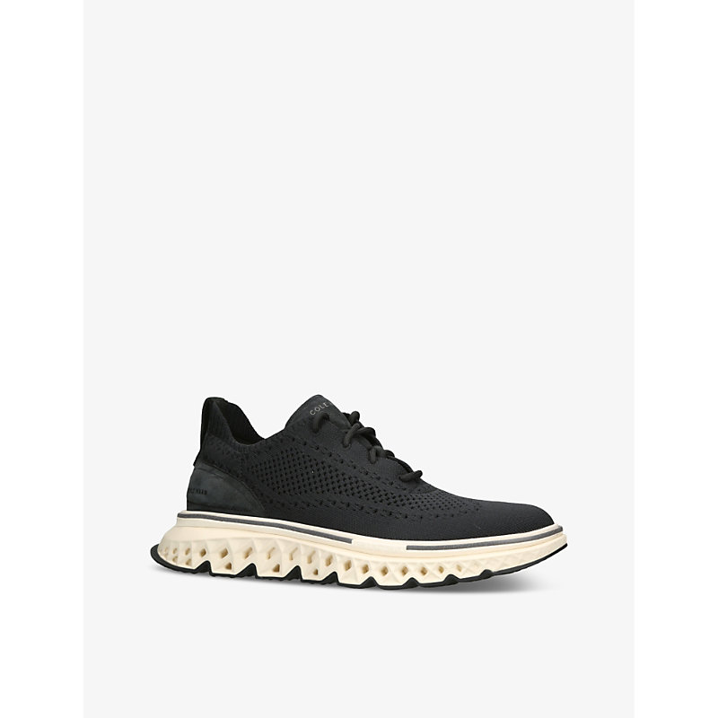 Mens Black ZerØgrand Wingtip Stitchlite Knitted Low-top Trainers 10