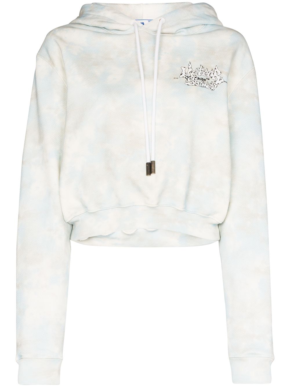 Cropped tie-dyed hoodie - Blue