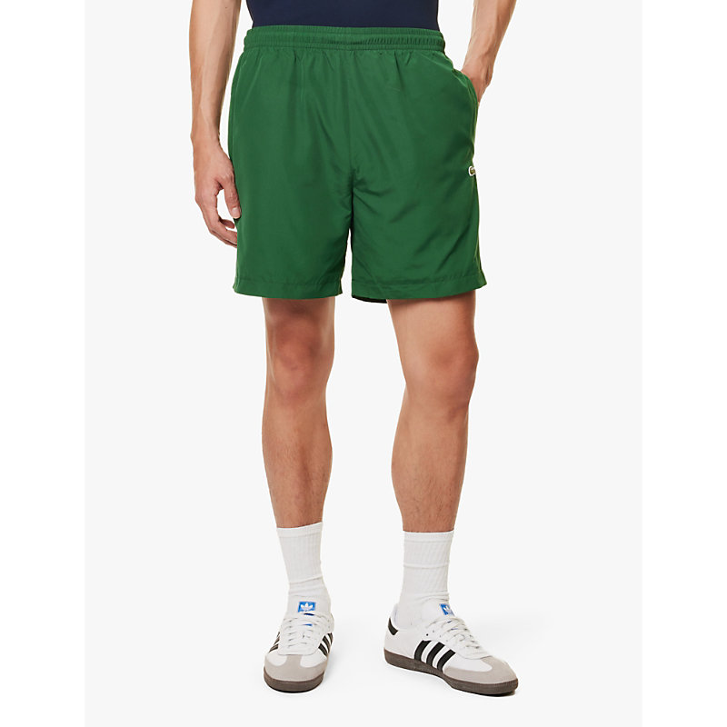 Mens Green Logo-embroidered Regular-fit Recycled-polyester Shell Shorts