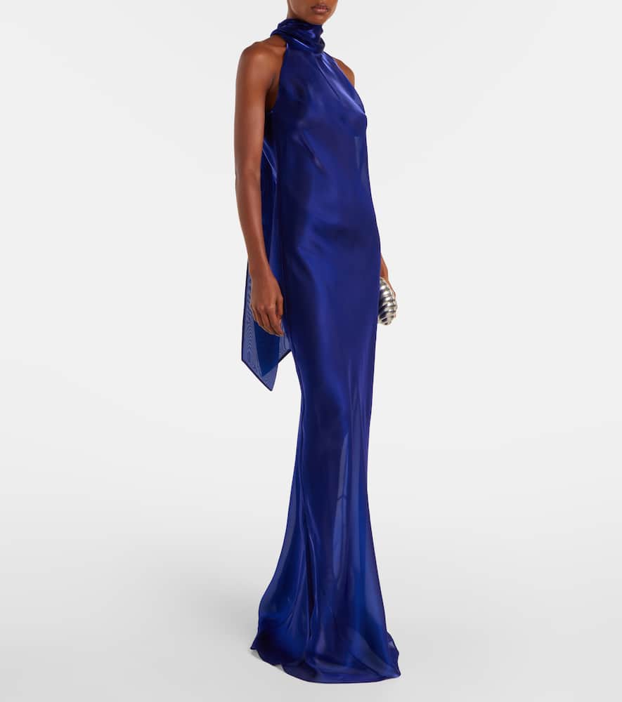 Sienna semi-sheer organza gown