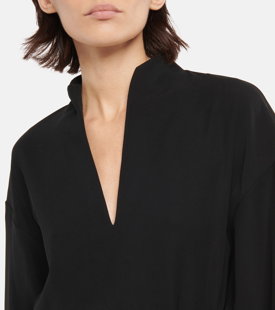 Vince Faux leather-trimmed minidress