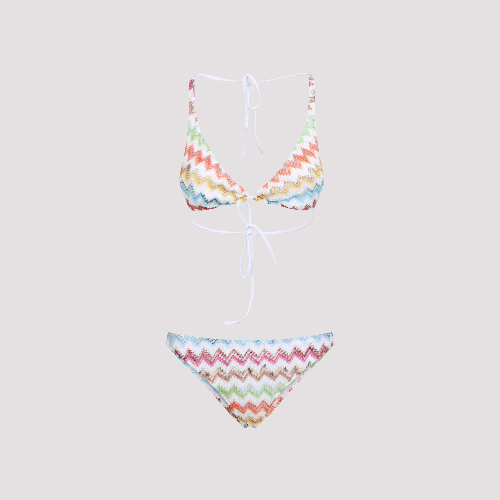 Viscose Bikini Multicolour Metallized Fibers Swimwear - Women