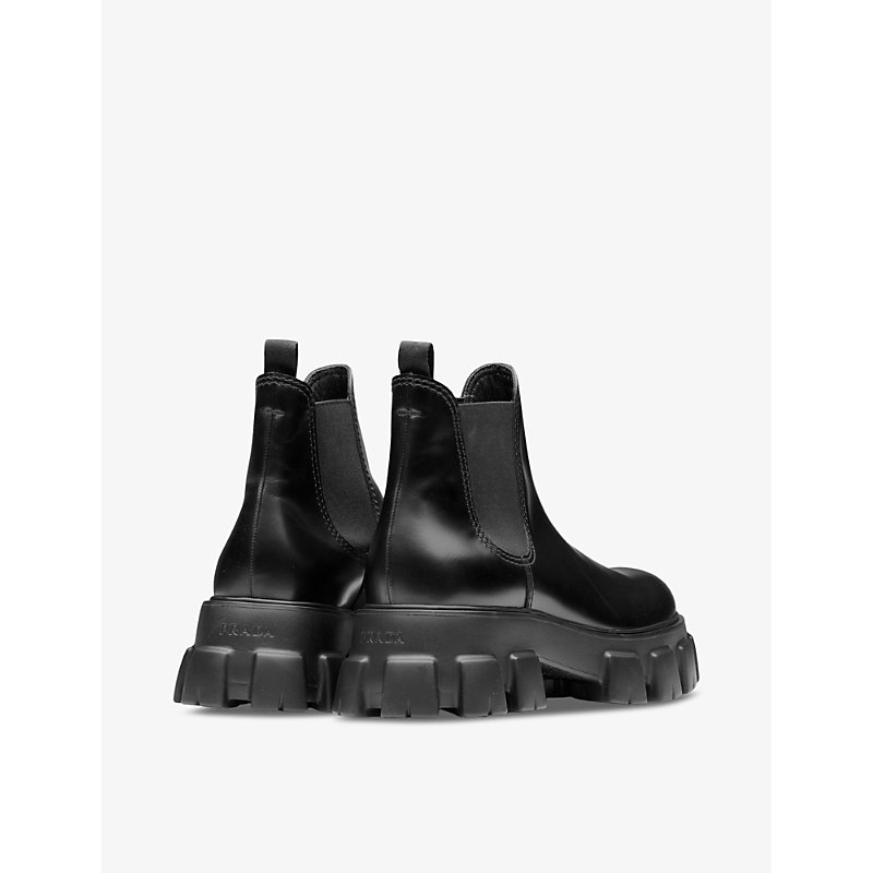 Mens Black Monolith Chunky-sole Chelsea Boots
