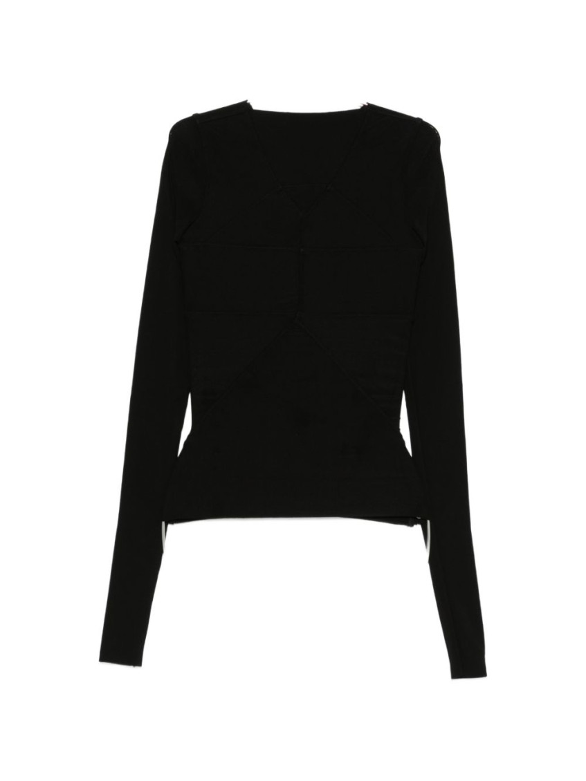 Rick Owens - long sleeve top fitted stretch silhouette