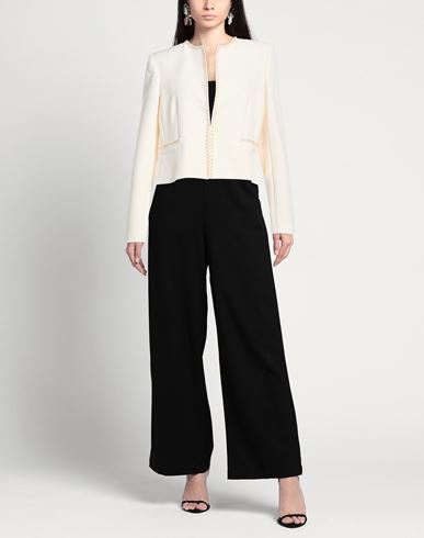 Woman Blazer Cream Size 6 Polyester, Elastane