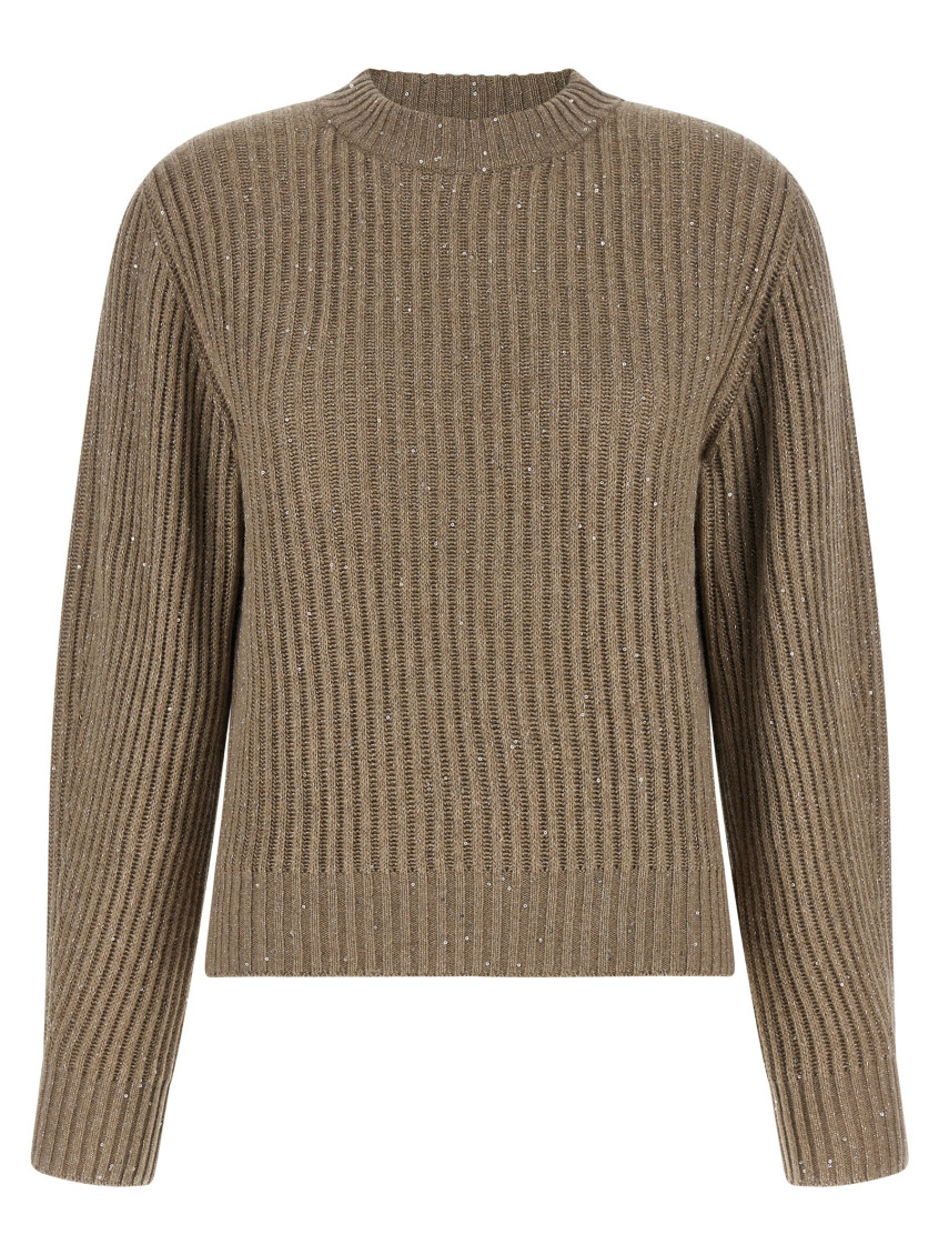 Brunello Cucinelli - sparkling sequin cashmere wool crew sweater