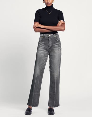 Tu Es Mon Trésor Woman Jeans Grey Size 26 Cotton, Polyester, Polyurethane