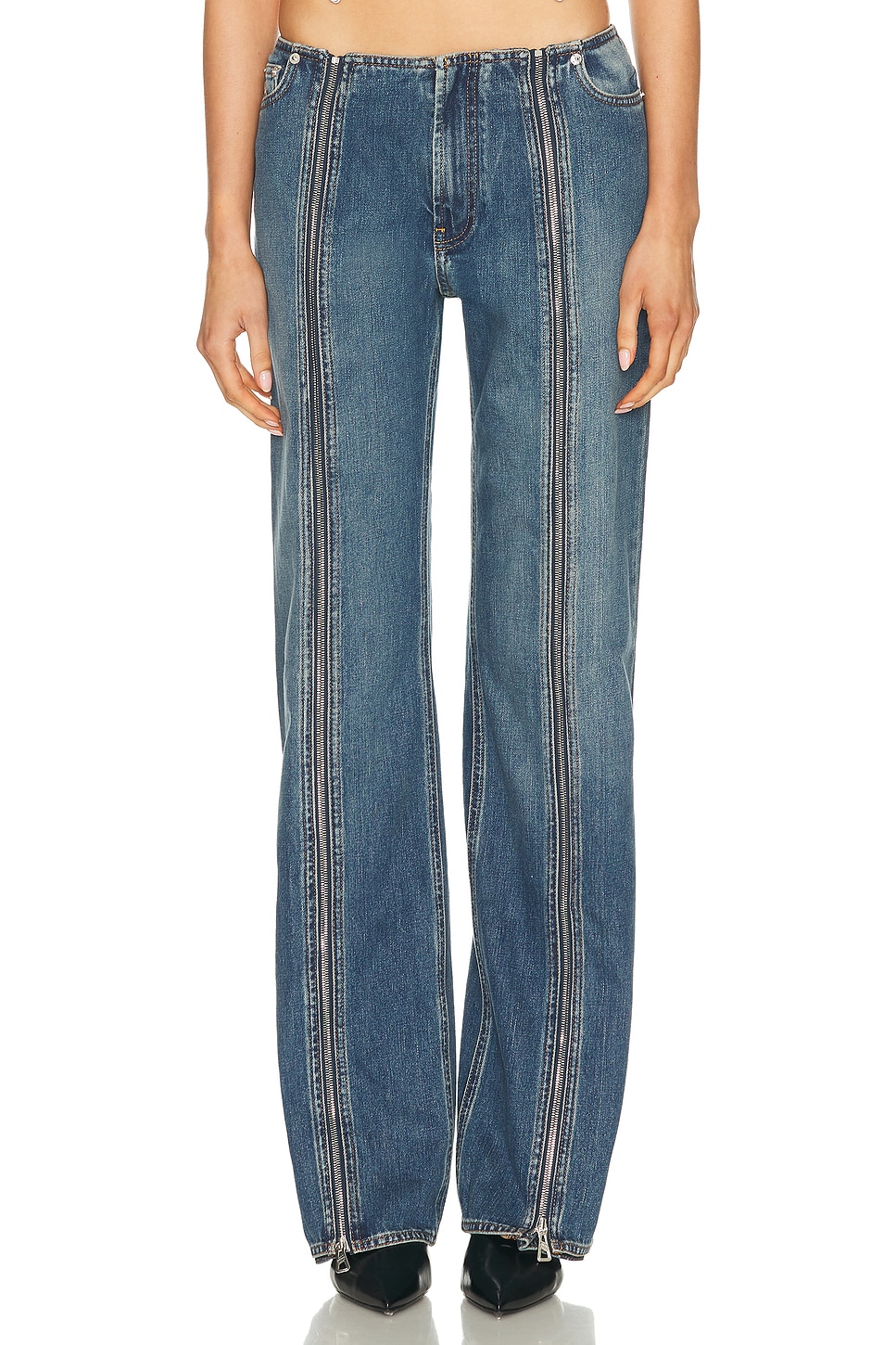 Jean Paul Gaultier Front Zipped Denim Trouser in Blue