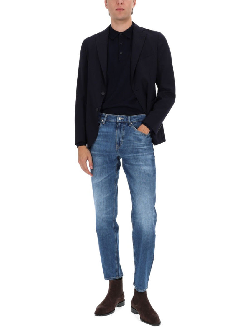 Boss - notched lapel jacket featuring front pocket