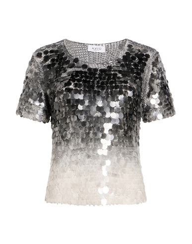 Aviù Woman Top Grey Size 6 Cotton, Polyamide