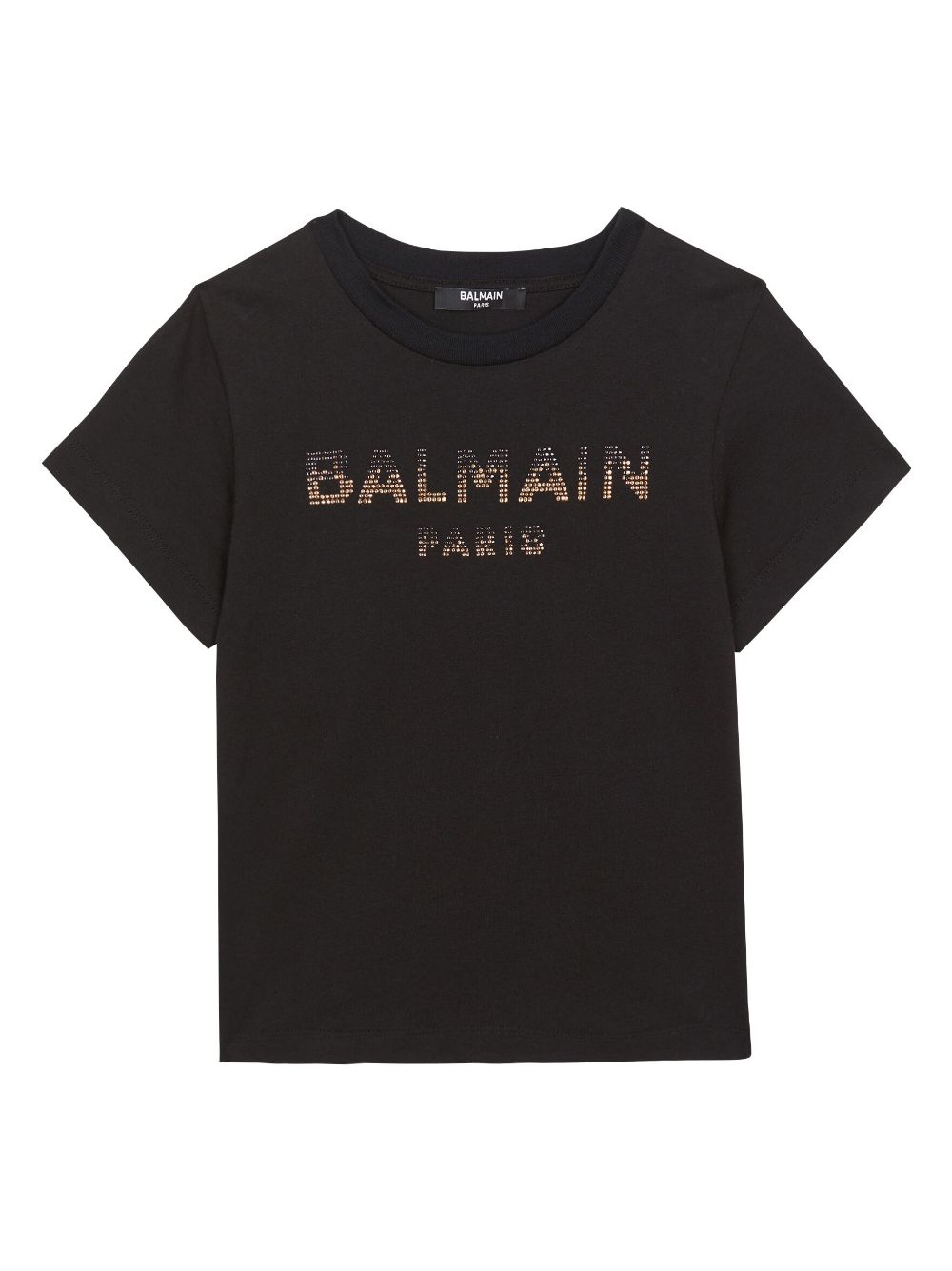 Rhinestone-embellished logo T-shirt - Black
