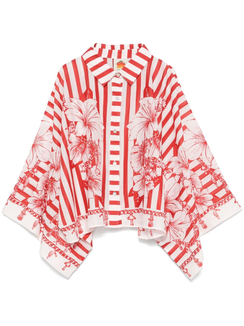 Mix-print shirt - Red