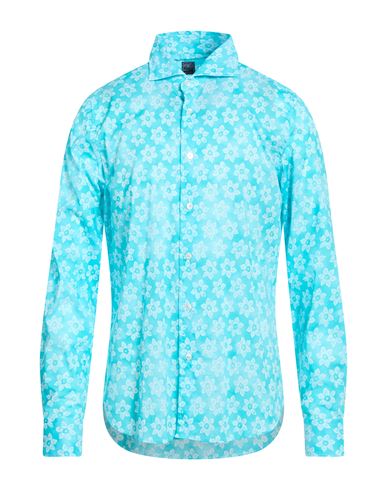 Man Shirt Turquoise Size 16 ½ Cotton, Elastane