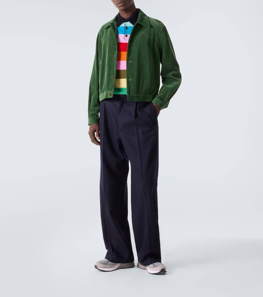 Striped cashmere polo sweater