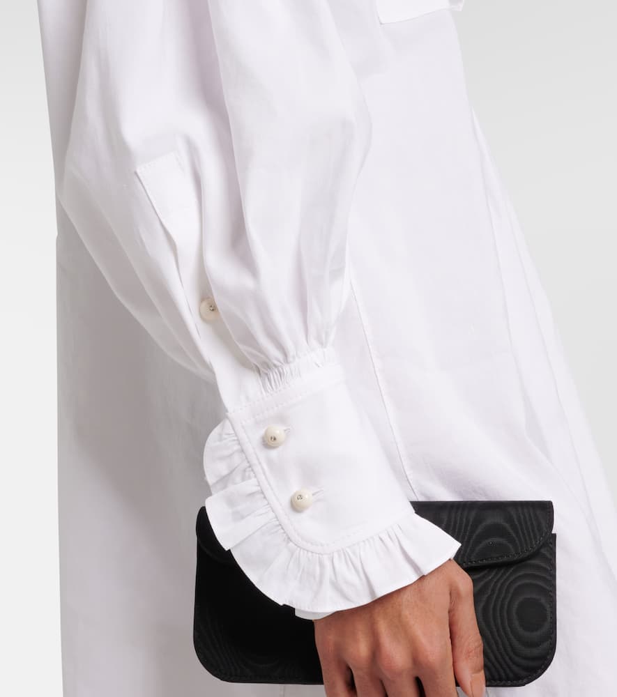 Ruffled cotton, linen, and silk minidress