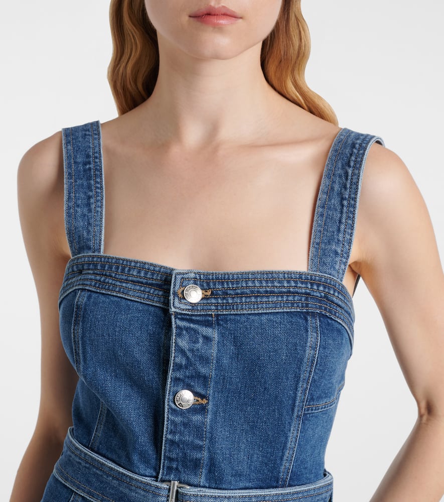Alba belted denim midi dress
