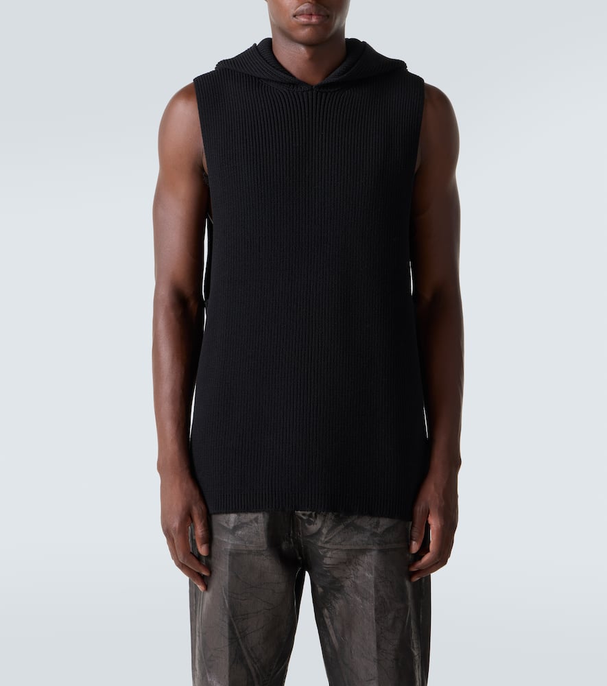 Ribbed-knit virgin wool sweater vest