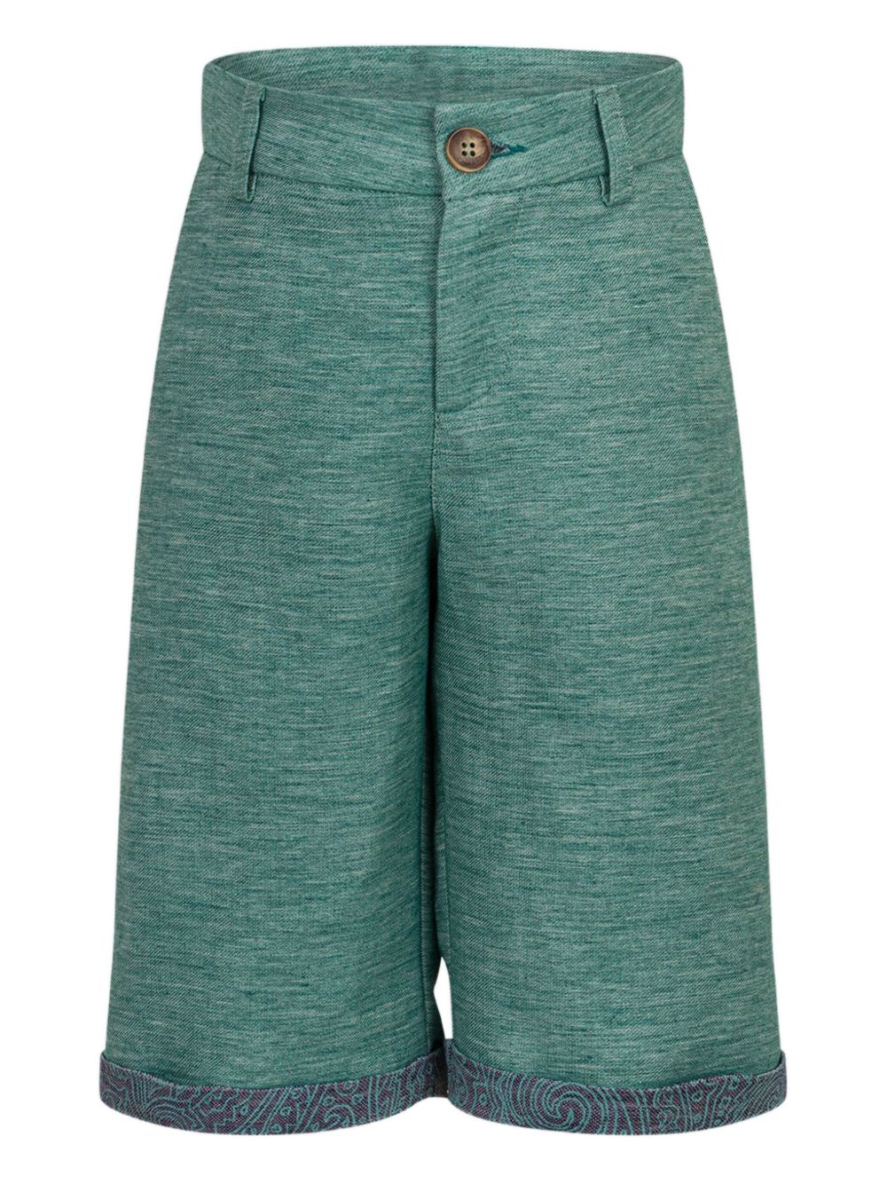 ETRO KIDS linen-cotton shorts - Green