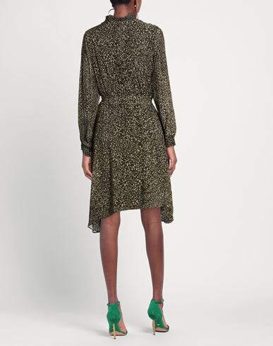Woman Midi dress Military green Size L Viscose