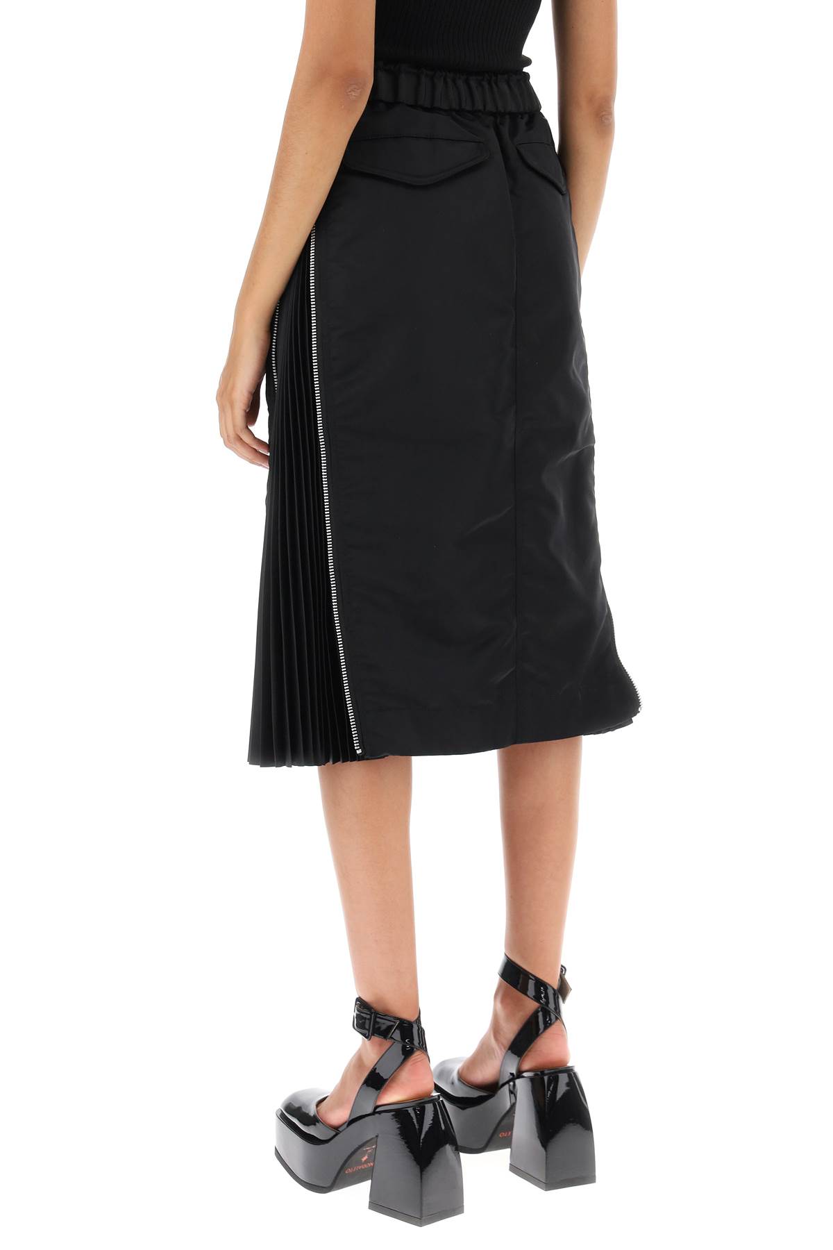 Midi Skirt With Pleated Inserts
