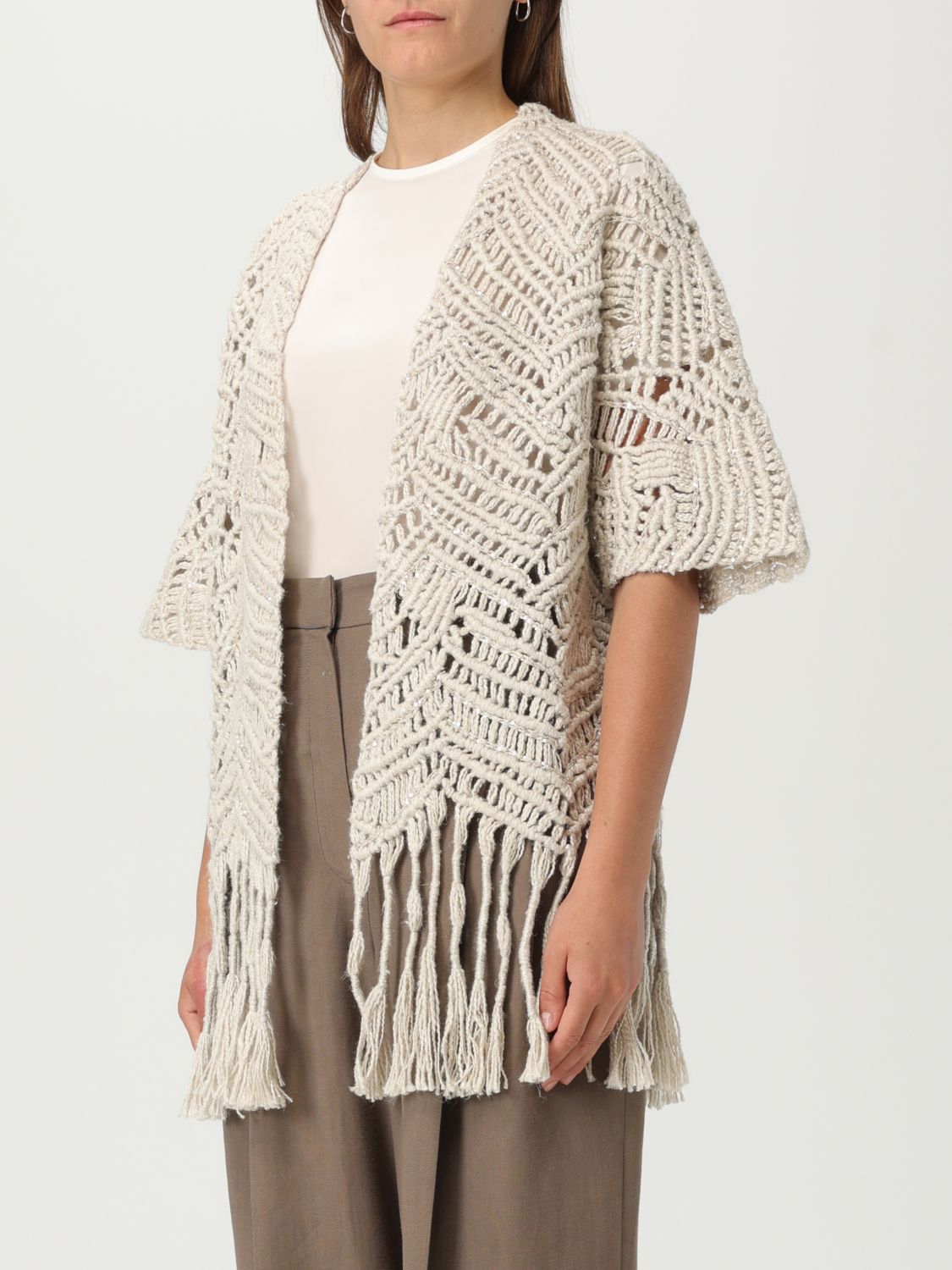 Cardigan BRUNELLO CUCINELLI Woman color Beige