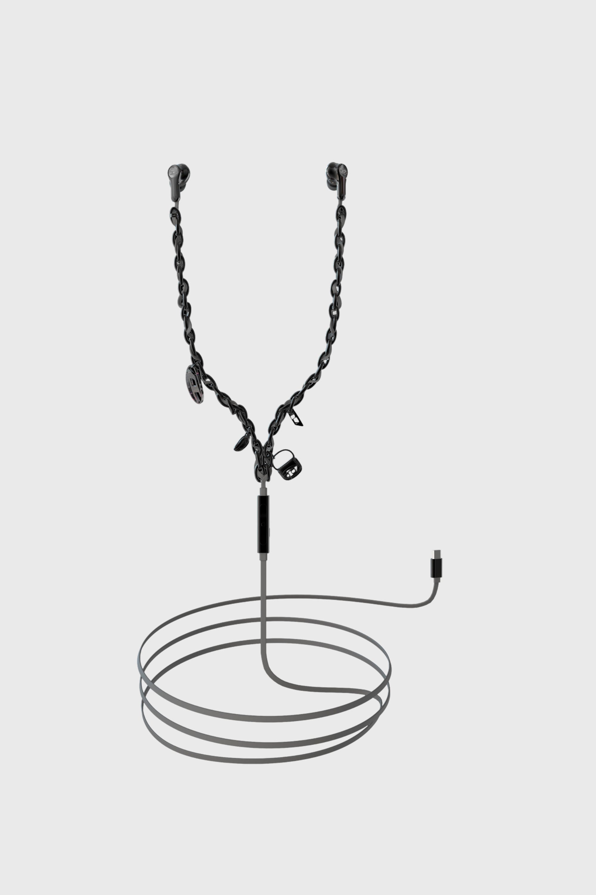 Wired Earbuds and charms black - Earbuds - Unisex - Black