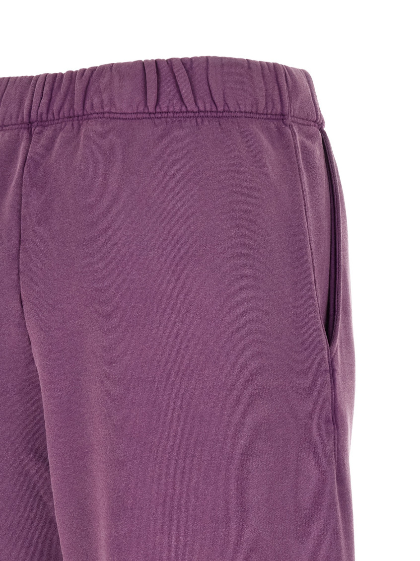 Logo Embroidery Joggers Pants Purple