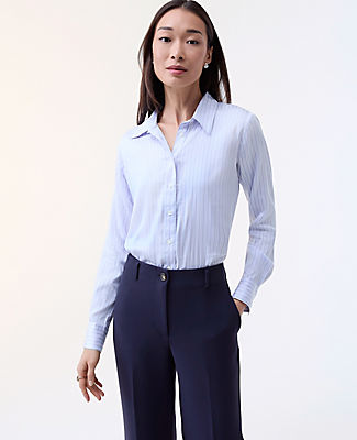 Ann Taylor Striped Relaxed Perfect Shirt