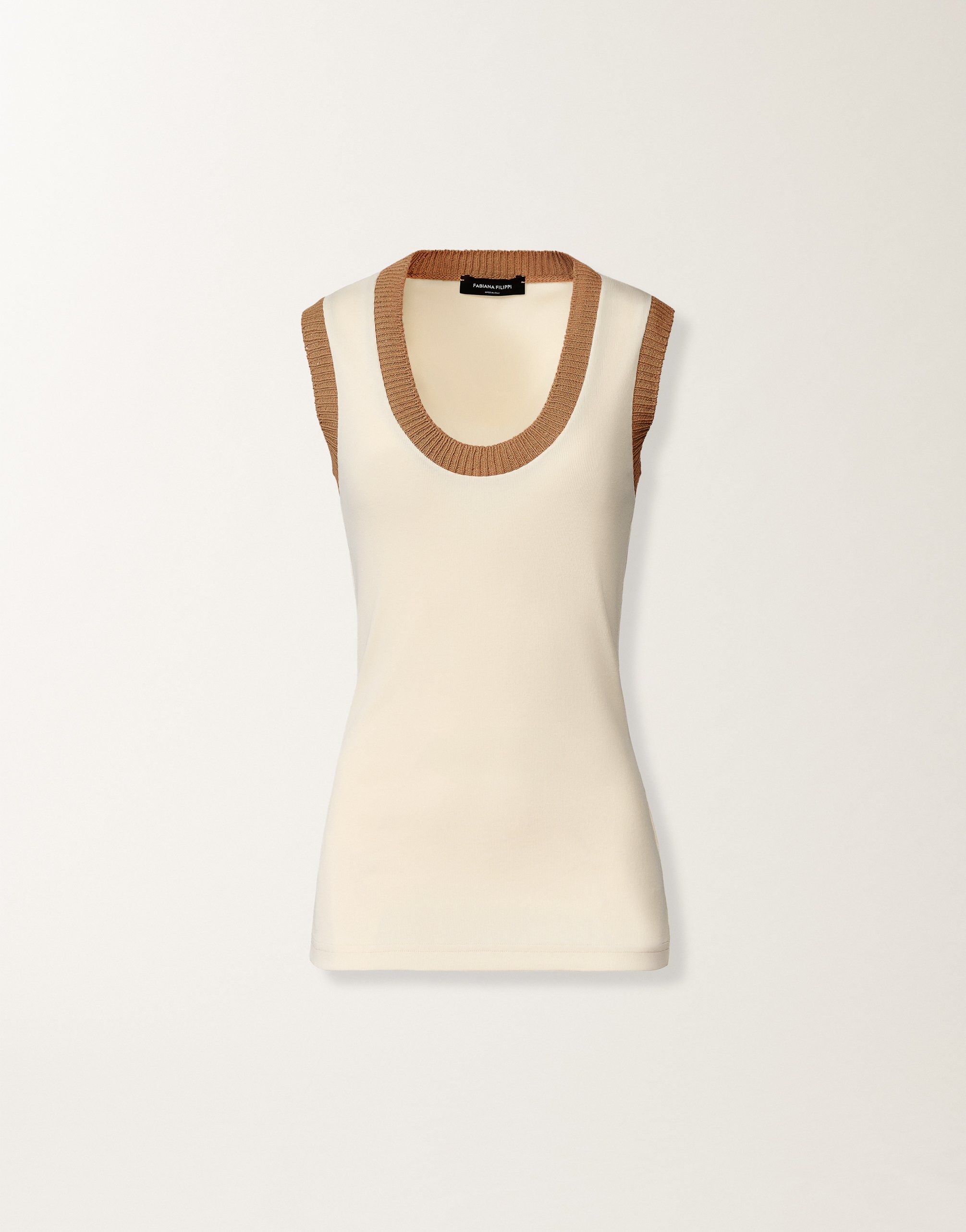 Jersey tank top, butter and wicker