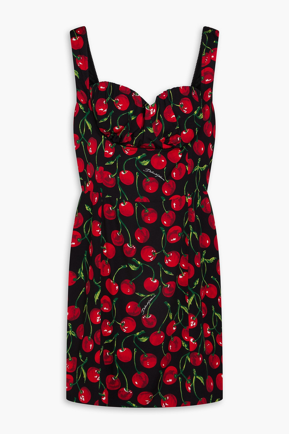 Printed silk-blend crepe de chine mini dress - Red - IT 48